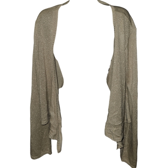NWT New York & Company Versatile Gold Shimmer Long Sleeve Cardigan - Picture 4 of 6